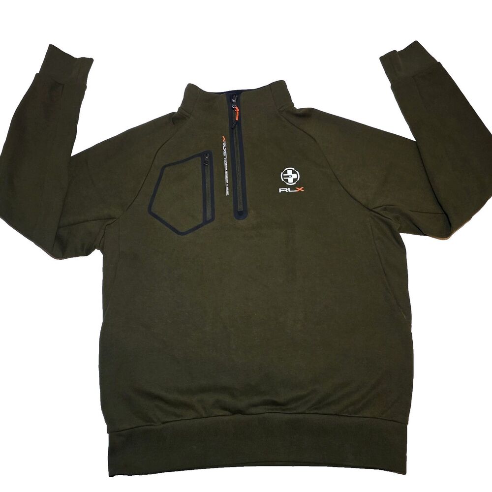RLX Ralph Lauren RLX 67 Expedition Technology 1/4 Zip Pullover Men's Large Green
